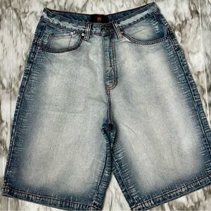 Men's Denim Shorts Jorts Grunge Streetwear Acid Wash Edgy Jeans Baggy Leg Ska